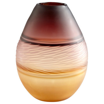 Cyan Leilani Vase 10483, Plum and Amber