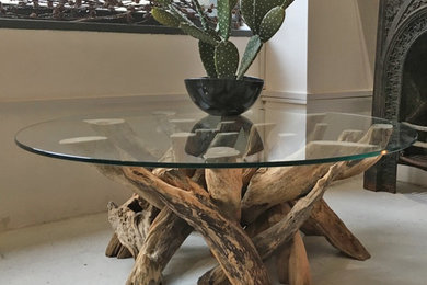 H35cm Natural Driftwood Round Coffee Table