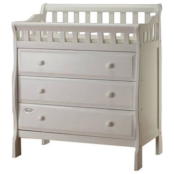 Orbelle Oneman Modern New Zealand Pine Solid Wood Changing Tables in White