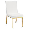 Brook Side Chair, Set of 2, White, Gold Polished Stainless Steel