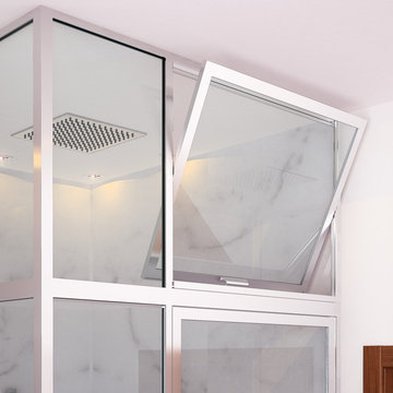 GlassCrafters' Regal Series - Framed Shower Enclosure - Transom detail