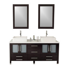 Double Sink Bathroom Vanities Houzz Kokols Double Vanity Cabinet With Mirror And Faucet 72 Bathroom Vanities