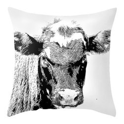 BACK to BASICS - Black Cow Pillow Cover, 20x20 - Decorative Pillows