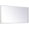 Elegant Decor Eternity 72" x 36" Rectangle Metal Frame Mirror in White
