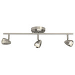 Generation Lighting - Talida 3-Light LED Track Lighting in Brushed Nickel - The Sea Gull Collection Talida four light track lighting kit in brushed nickel is an ENERGY STAR® qualified lighting fixture that uses LED bulbs to save you both time and money. Sea Gull Collection LED Talida track lighting is designed to enhance your decor and engineered to save energy costs. The sleek design is offered with straight and curved tracks, and adjustable LED heads that pivot and rotate to direct light where it is needed most. Available in a three-light or four-light option with a Brushed Nickel finish.  This light requires 3 , 15W Watt Bulbs (Not Included) UL Certified.