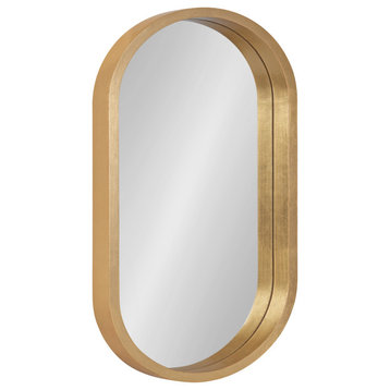 Travis Capsule Framed Wall Mirror, Gold 20x30