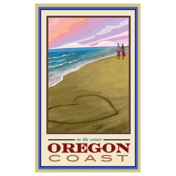 Joanne Kollman Oregon Coast Love On Coast Art Print, 12"x18"