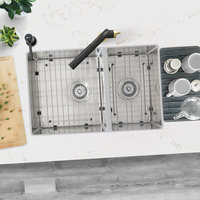STYLISH 28" Double Bowl 60/40 Reversible Undermount Stainless Steel Kitchen SInk