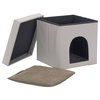Offex Home Collapsible Pet Bed and Foldable Ottoman, Gray