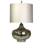StyleCraft Home Collection - Antique Full Body Mercury Glass Designer Table Lamp With Round Hardback Design - Accent your decor with this lovely Table Lamp.