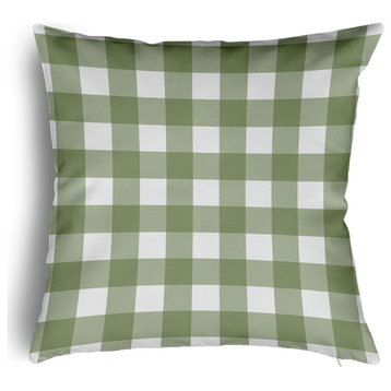 Gingham Plaid Accent Pillow With Removable Insert, Scallion, 26"x26"