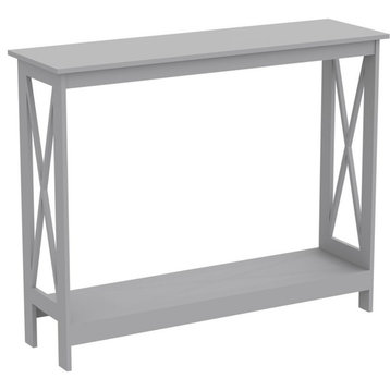Safdie & Co. 39.5"L Console Table 1-Shelf in Light Grey