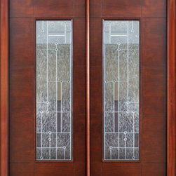 Florida Approved Double Door, Prehung Solid wood, Modern Corsico Glass - Front Doors