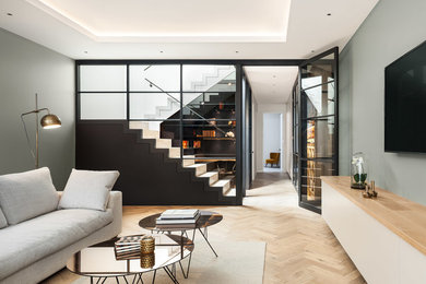 Trendy living room photo in London