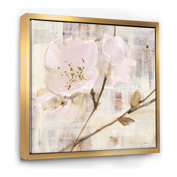 Designart Elegance I Pink Shabby Chic Framed Canvas Art, Gold, 30x30