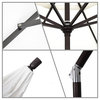 9' Matted White Collar Tilt Crank Lift Aluminum Umbrella, Sunbrella, Spectrum In