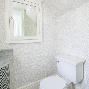 Quaint Cheetah-Print Powder Room