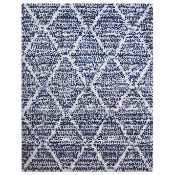 Oasis Delphine Royal Blue and White Polyester Area Rug