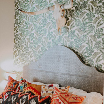 Monstera & Banana Wallpaper for southwestern bohemian bedroom