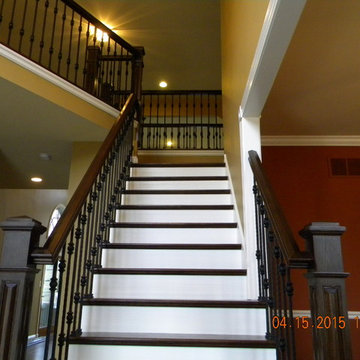 Wood Handrail and Iron Balusters Medford