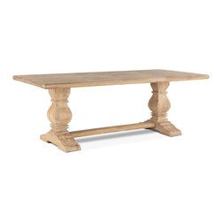 Zin Home - French Farmhouse Solid Wood Trestle Dining Table 72" - Dining Tables
