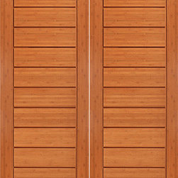 BM-2 Metro Interior Flush Panel Grooved Panel Modern Double Door - Interior Doors