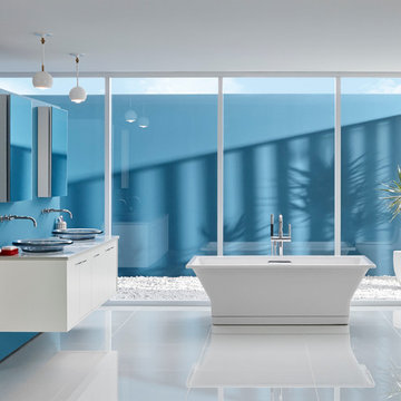Benjamin Moore Desert Departure bathroom with Kohler
