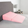 Folding Wedge Pillow-Memory Foam Pillow, Cover by Lavish Home, Pink