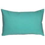 Pillow Decor Ltd. - Pillow Decor - Sunbrella Solid Color Outdoor Pillow, Aruba Turquoise, 12" X 20" - These pillows are made with renowned Sunbrella outdoor fabric. Adds a lush touch to your outdoor decor. Mix and match with other pillows in this series, fantastic stripes & solids in fresh, happy colors! *Pillow dimensions always refer to the pillow cover's width and length while lying flat unstuffed and are rounded up to the nearest whole inch.