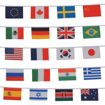 String of International Flags, Length of 20
