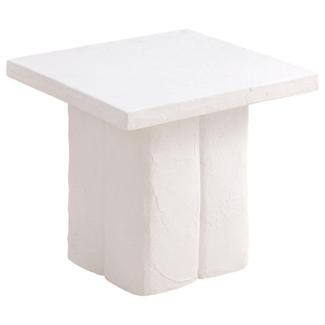 Kayla White Concrete Side Table