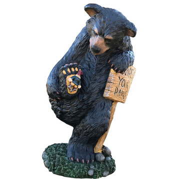 Design House 328203 Wipe Your Paws 24" Bear Lawn Decoration - Multicolor