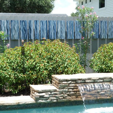 Outdoor Living with Hand-made aluminum metal artwork by Jon Allen