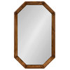 Abernathy Framed Octagon Wall Mirror, Walnut Brown 19x31