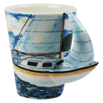 Sail Boat 3D Ceramic Mug
