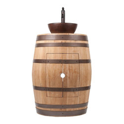 Premier - Wine Barrel Vanity Package with 13" Round Vessel Sink and Vessel Filler Fauce... - Bathroom Vanities And Sink Consoles