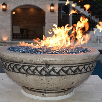 Fire Bowl for inground pool- Daytime