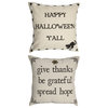 Halloween-Thankgiving-Fall-Holiday Doublesided Pillow With Autumn Leaf Pin