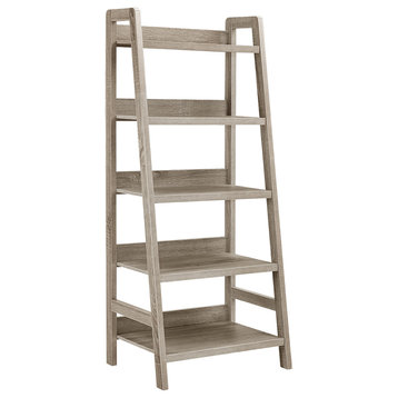 Tracey Ladder Bookcase, 25W X 17.99D X 60H, Gray