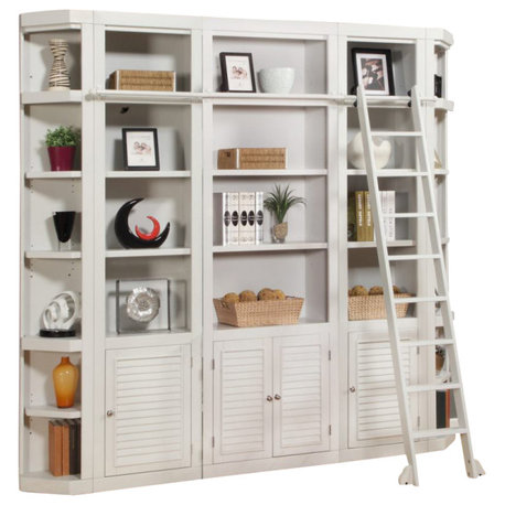 Emma Mason Signature Havant 5 Piece Bookcase Wall with Ladder in Cottage White
