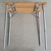 Adjustable Height Folding Natural Bamboo Table With Carrying Bag