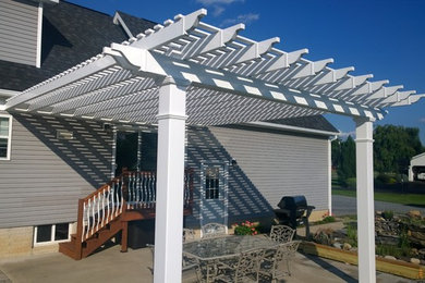 20x16 Modern White Vinyl Free-Standing Pergola