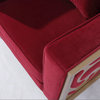 Bernice Burgundy and Gold Accent Chair