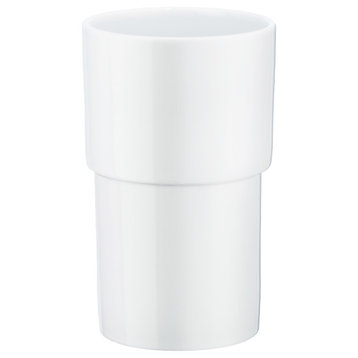 Xtra Porcelain Container Toilet Brush Container, White Porcelain