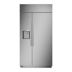 Monogram 42"" Smart Built-In Side by Side Refrigerator with Dispenser in Stainless Steel - Refrigerators