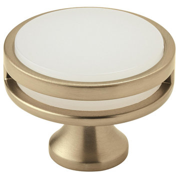 Oberon 1-3/4" Diameter Golden Champagne/Frosted Cabinet Knob