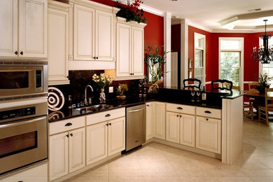Example of a mid-sized transitional kitchen design in New York