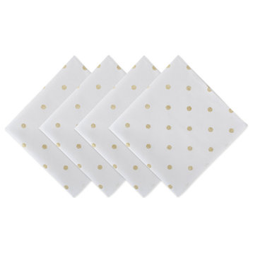 DII Polka Dot Napkin, Set of 4 White/Gold Metallic
