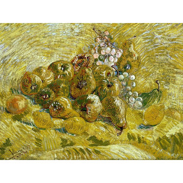 Tile Mural, Still Life Fruits Quince Lemons Pears Grapes By V. Van Gogh Glossy