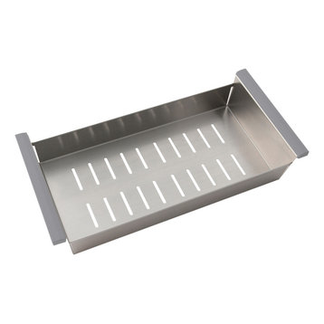 STYLISH Stainless Steel Over the Sink Colander for 16" Sink Opening